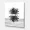 Designart - Black and White Tropical Leaf On Striped II - Modern Canvas Wall Art Print